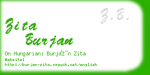 zita burjan business card